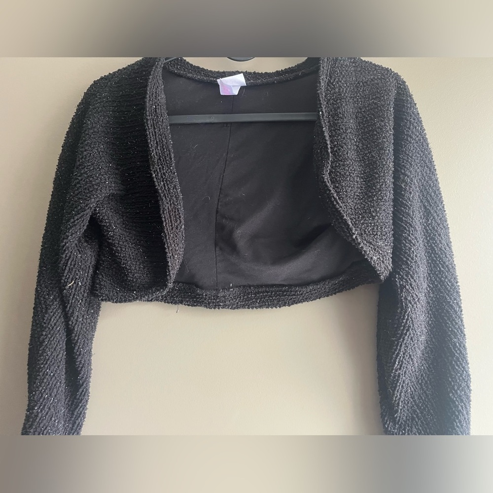 Justice Black Kids Sweater Shrug